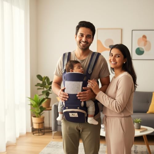 Image of 6 in 1 Baby Carrier with Hipseat | Adjustable Baby Carry Bag for 0 to 3 Year| Baby Carrying Bag for New Born to Toddler | Kangaroo Bag, Baby Holder Belt, Infant Carrier up to 15kg