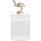 enttgo キッチンストレージジャー 透明ガラスジャー クリエイティブ 家庭用化粧品ストレージジャー かわいいキャンディジャー オーストリッチ