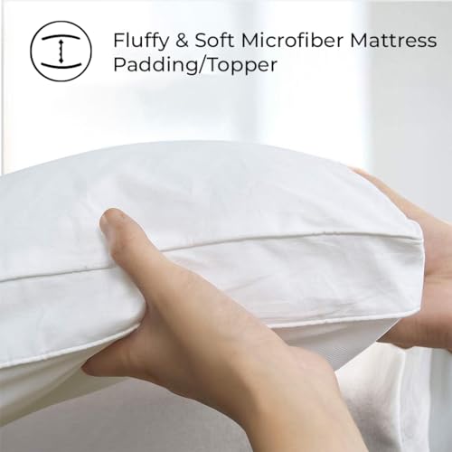 Image of Linenwalas Premium Microfiber Topper for Most Comfortable Hotel Bed Feel - 2 inch+ Luxuriously Thick, 4000 GSM Baffle Box Design Mattress Padding for Double /King Size Bed (6 x 6.5ft, 72 inchx78 inch)