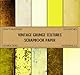 Scrapbook Paper: Vintage Grunge Textures, Yellow Distressed Designs, Scrapbooking, Junk Journal Ephemera - Double Sided 8 x 8 Sheets