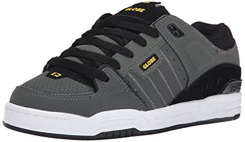 Image of Globe Mens Fusion Skate Shoes, Charcoal /Black /Yellow, 13 M US