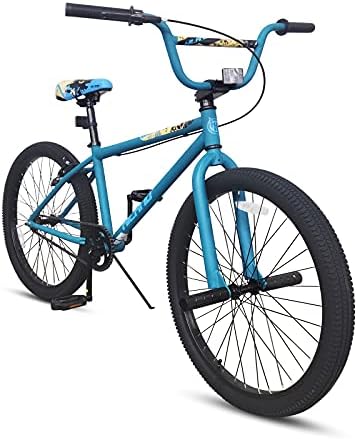 Hiland 24 inch BMX Bike Beginner-Level to Advanced Riders with 2 Pegs Steel Frame Blue