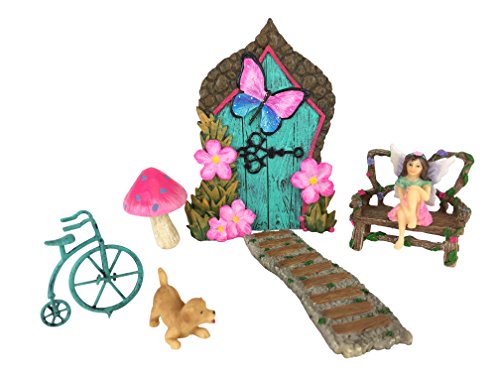 GlitZGlam Juego de Casa de Hadas en Miniatura - Juego de 7 Piezas para Jardín de Hadas...