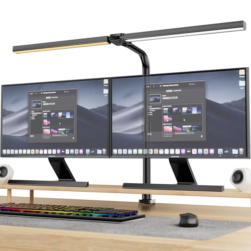 Bogseth 1300LM Doppelkopf Schreibtischlampe LED Dimmbar Fernbedienung, 24W 80CM...