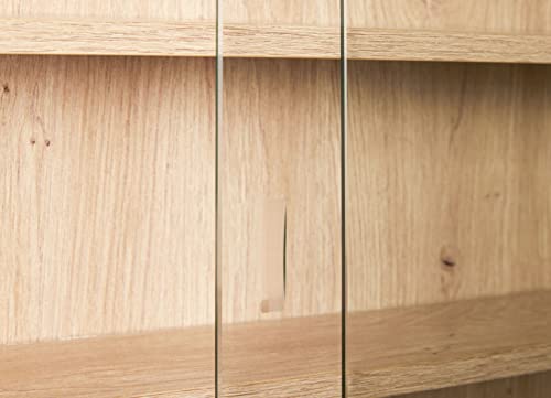 Inter Link Vitrine de Collection, Bois, Imitation chêne d'Artisan, 80 x 9,5 x 60 cm - Image 4