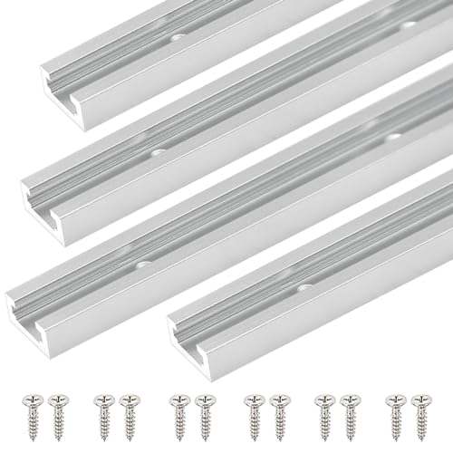 Rails en T en aluminium 30,5 cm argenté de haute précision pour établi