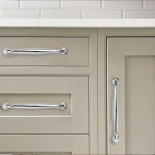 khtumeware 3 Pack Appliance Handle Pull 12 Inch(305mm) Polished Chrome Cabinet Pulls Heavy Duty Solid Cabinet Handles Heavy Duty Solid Cabinet Hardware for Cupboard Drawer Pulls Dresser Handle by khtumeware - Image 4