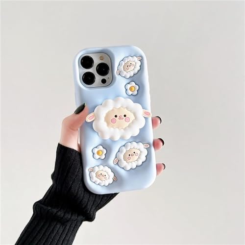 Image of MIDOS Back Cover Compatible with iPhone 14 Pro Max Soft Silicone 3D Cute Cartoon with Holder Full Protective Case for iPhone 14 Pro Max (Case 6)