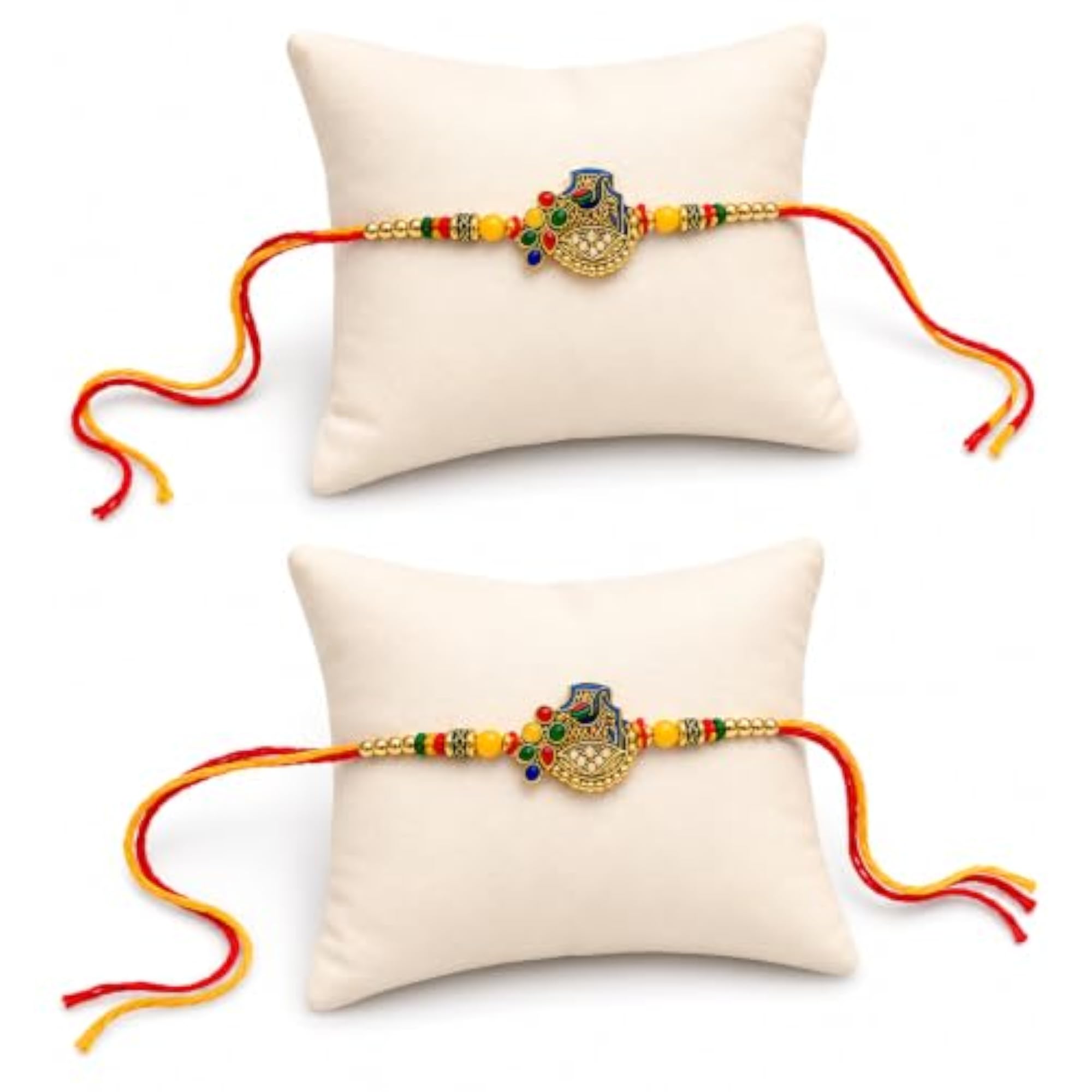 AD Stone Meenakari Rakhi for Brother, MultiColor
