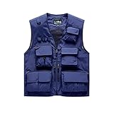 [M's Life] エムズ ライフ アウトドア 多機能ベスト フィッシング カメラマン メンズ レディース ベスト 通気 速乾 ジャケット (ブルー, 3XL)