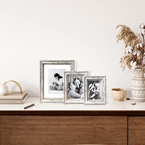 Artbyhannah 2 Pack 5X7 Inch Farmhouse Rustic Picture Frame Sets With Distressed Grain For Wall Mount Or Tabletop Display, Mother's Day Gift Photo Frames For Home Decor #TOP4