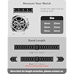 Fullmosa Watch Band, Quick Release Stainless Steel Replacement for Men Women, Metal Chain Watch Strap Width 16mm 18mm 19mm 20mm 22mm 24mm, Black, 22mm - Image 5