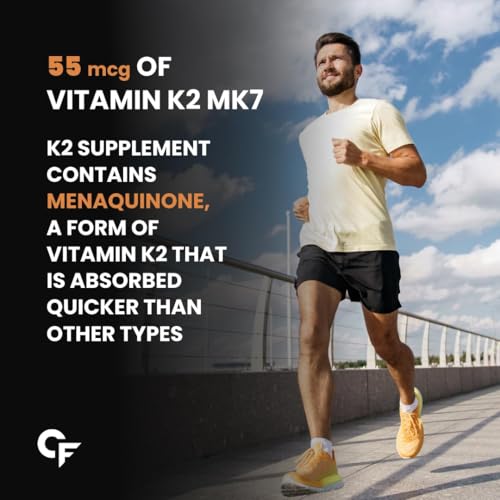 Image of Carbamide Forte Vitamin D3 K2 Supplement | Vitamin K2 MK7 to Support Bone & Heart Health | Veg D3 - Lichen - 10 Tablets