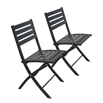 Alternative view of PRIVATE GARDEN Outdoor Folding Chair Set of 2 Aluminum Patio Dining Chairs Lightweight Bistro Chairs All-Weather Lawn Chairs for Garden, Poolside, Backyard, Camping, RV, Beach (Grey)