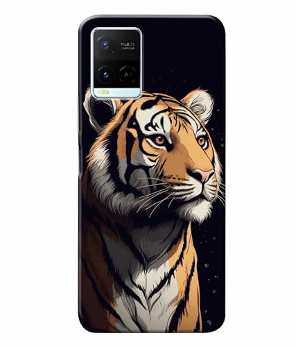 Image of Tiger Faces Animal Printed Hard Back Case Cover & Compatible for Vivo Y21 / Vivo Y21S / Vivo Y33S (Multicolor) - D1807
