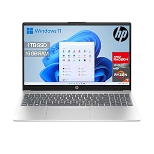 HP 15-fc0245ns – Ordenador portátil de 15.6″ FHD (AMD Ryzen 7-7730U, 16 GB RAM, 1TB SSD, AMD Radeon Graphics, Windows 11) Plata – Teclado QWERTY Español