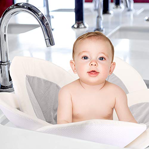 Image of Baby Bath - Flower Baby Bath Pad Infant Bathtub Mat for Bathtub Tub Sink - Gray2