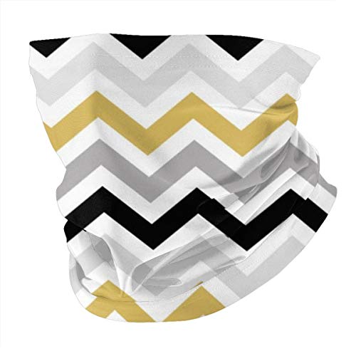 Preisvergleich Produktbild NA Unisex Schal mit Zickzackmuster, Schwarz / Gold / Grau / Weiß, elastisch, nahtlos