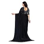 Yashika-Womens-Georegtte-With-Jari-Printed-Black-Color-Saree-With-Blouse-Piece