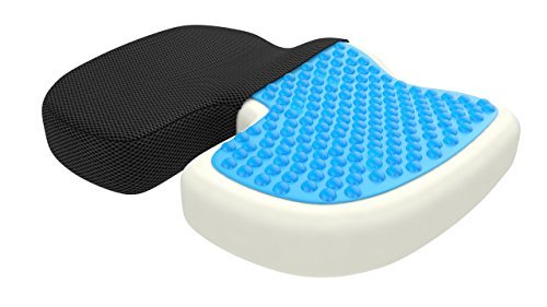 bonmedico Large Orthopedic Seat Cushion - Home Office Non-Slip Gel Memory Foam Seat