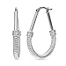 LeCalla 925 Sterling Silver Women Hoop Earrings - Lightweight Sterling Silver Earrings Womens | Classic Diamond Cut Oval Hoop Earring Jewelry 35mm