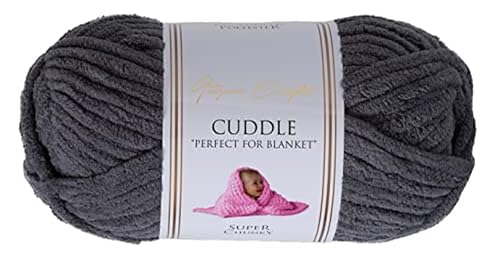 Utopia Crafts Ovillo Lana de Chenilla Gruesa Para Crochet y Tejer a Mano Steel Grey, 100 g/60 m, Esponjosa, Suave, Ideal Principiantes. Lavable a Máquina, Alternativa a Lana Animal