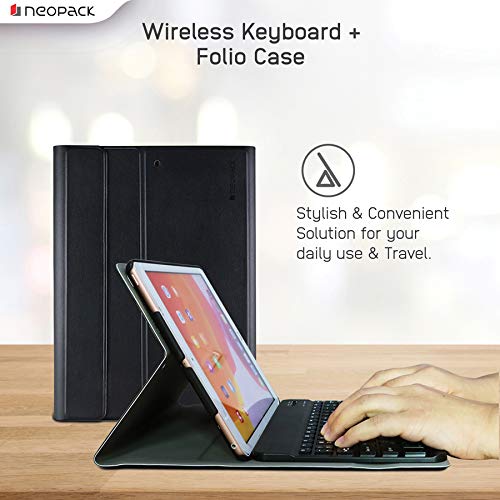 Image of Neopack Smart Folio Case with Wireless Keyboard for iPad 10.2 inch - 7th & 8th Gen (Black)
