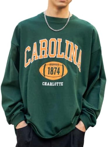 ウィゴー 2点セット カレッジロゴ ロンt ネックレス付き ネックレス アクセ アクセサリー カレッジ ロングtシャツ Tシャツ トップス レイヤード 長袖 カットソー 春 夏 秋 冬 メンズ M Dグリーン Tシャツ カットソー 通販