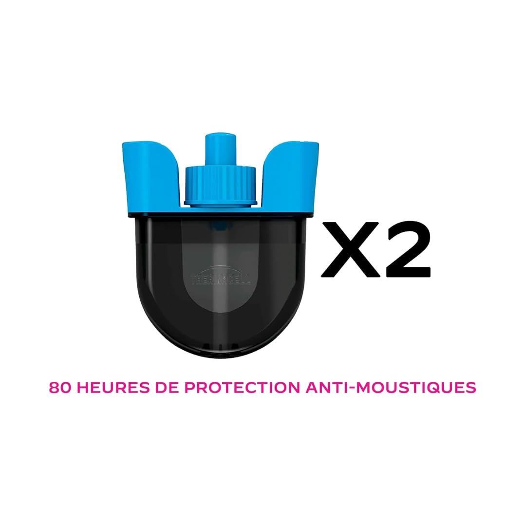 TherMACELL - Recarga líquida antimosquitos y mosquitos, protección eficaz de 29 m², compatible con escudos, duración de 80 horas, inodoro, 1 paquete de 2 unidades THE55RECHARG80