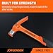Jorgensen 16 oz Straight Claw Hammer, Rip Claw Hammer with Milled Face & Shock Absorbing Grip, Heavy Duty One-piece Forged Hammer