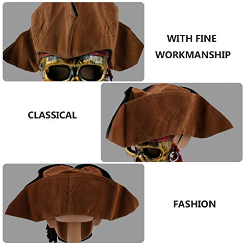 BESTOYARD Chapéu pirata de Halloween Capitão Fantasia Capuz Chapéu de Halloween Acessórios para Cosp