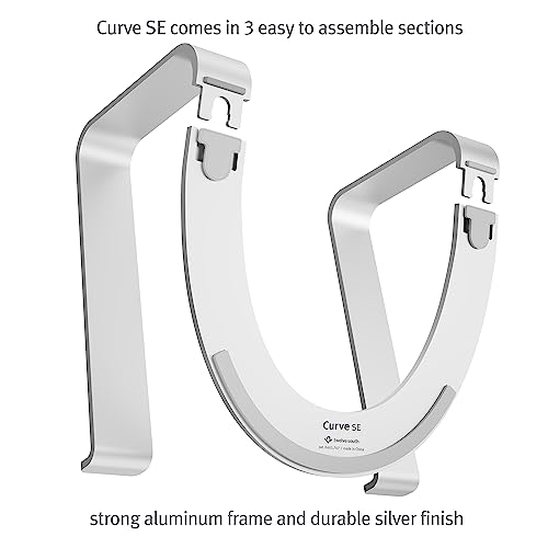 Twelve South Curve Laptop Stand, MacBook Stand - Ergonomic Aluminum Laptop Holder for Apple Dell, HP, Lenovo, Fits 11" to 17", Silver - Image 4
