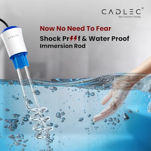 Image of Cadlec Nova 1500W Shockproof Advanced Technology Electric Water Heater Immersion Rod With Waterproof & Protection | Instant Heating | ISI Certified 2 Year Warranty