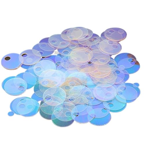 WEKONUMEX Runde PVC-Pailletten, Klar, 2-3 cm