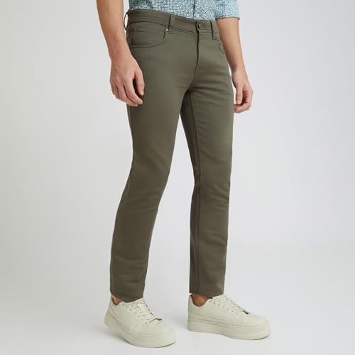 Image of Colorplus Contemporary Fit Dark Blue Trouser for Men