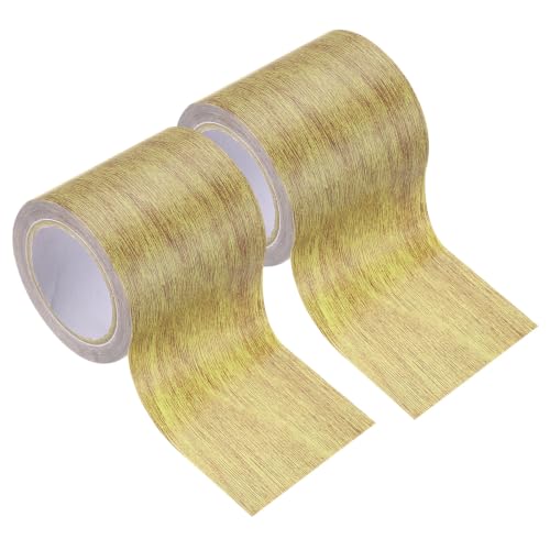 Image of PATIKIL Wood Grain Tape 2.2 inch x 15 Ft, 2 Pcs Self-Adhesive Wood Texture Repair Tape Realistic Wood Effect Contact Paper Patch for Furniture Cabinets Floor Walls Home, Brown Oak