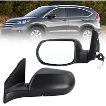 Left Driver Side Mirror Compatible With 2012 2013 2014 2015 2016 Honda CRV CR-V With Manual Folding Power Glass Black Replace#76258-T0A-A113Pins