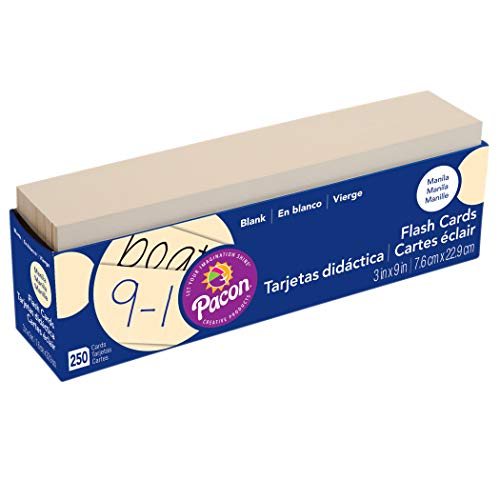 Pacon® Pac74100 Blank Flash Cards, 3" X 9", Manila, Pack Of 250 #TOP3