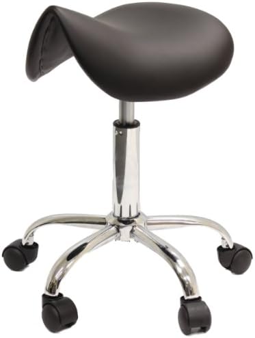 Ergonomic Adjustable Hydraulic Chrome Massage Salon Spa Chair Seat Black