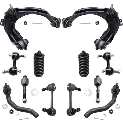 Image of Detroit Axle - 12PC Front Upper Control Arms, Sway Bars, Inner and Outer Tie Rods w /Boots Replacement for 2004-2008 Acura TSX - [2003-2007 Honda Accord L4 2.4L]