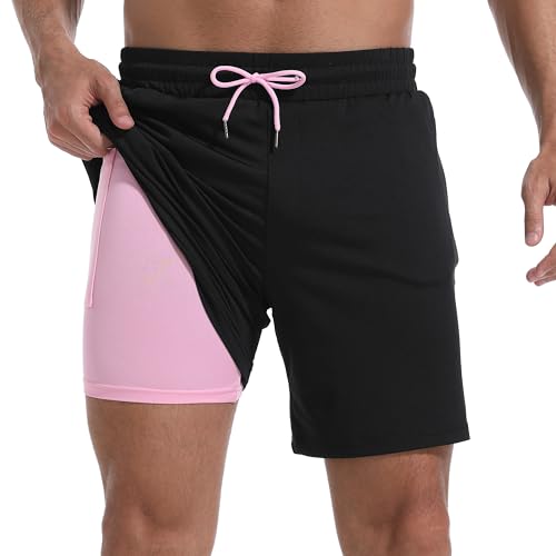 Amazon.com: FT FENTENG Mens Swim Trunks with Compression Liner, 2