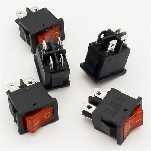 Interrupteur à bascule LED 15x21 mm 4 broches marche/arrêt 6A 250V pour vos circuits