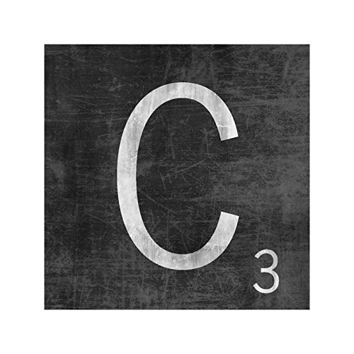 Fichas metálicas Scrabble 4x4 letra C negra miniatura 1