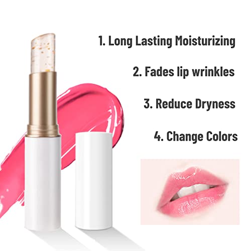 Dulele Color Changing Lipstick Set, 3 Pieces Magic Temperature Color Change Lip Gloss Long Lasting Nutritious Lip Balm #TOP3