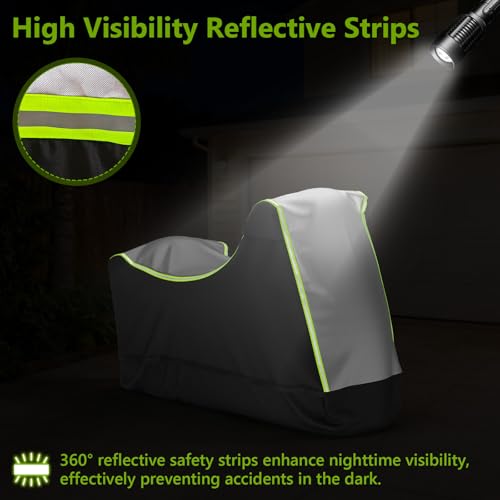 Roasivi Full Enclosed Motorcycle Cover 108\" L x 45\" W x 59\" H for Outdoor & Indoor Storage Fully Taped Seams Waterproof Dustproof Anti-UV Suitable for Cruiser/Touring/Dirtbike Motorcycles