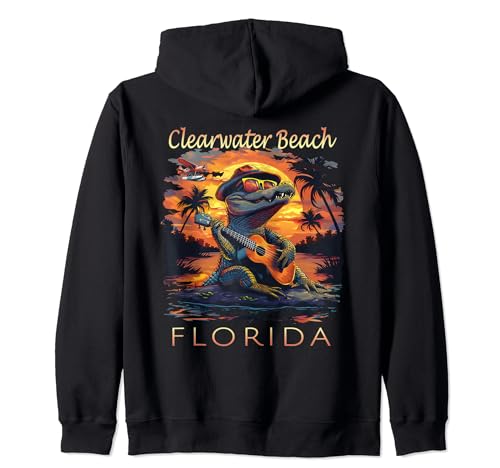 Clearwater Beach Florida Vacation Cute Alligator Zip Hoodie