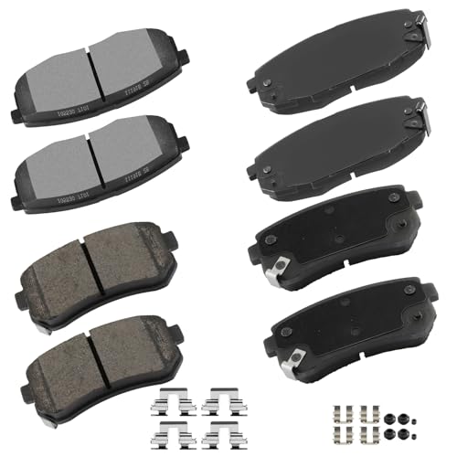Image of cciyu D1397 D1398 Brake Pads w /Hardware Front Rear Disc Brake Pad Set | Fit For Hyundai For Elantra 2009-2012,For Kia For Forte 2010-2013,For Forte Koup 2010-2013,For Forte5 2012-2013