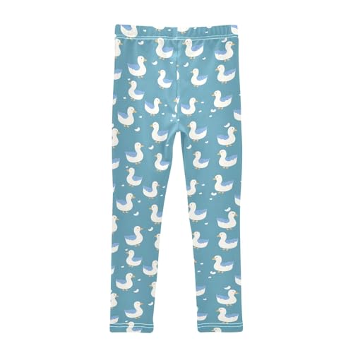 Cute Duck Pattern Girls Leggings Kids Yoga Pants Athletic Tights Pants 4-10 Years2