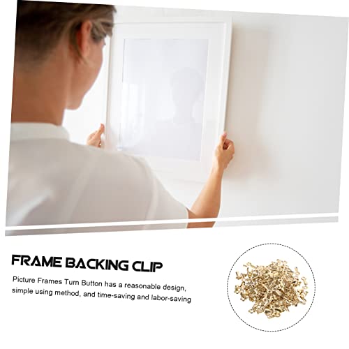 Image of NUOBESTY 160Pcs Picture Frame Replacement Turn Button Clips with Screws for Hanging Photos Frame Backing Hardware for Compact Design for Easy Use and Installation