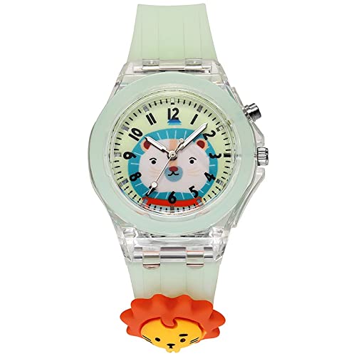 Reloj para niña Animal Cool Dial Reloj Pulsera para niños Niñas Pantalla Luminosa Reloj de Pulsera Quarts Reloj para Reloj de Moda Relojes para niñas (Color : Lion)